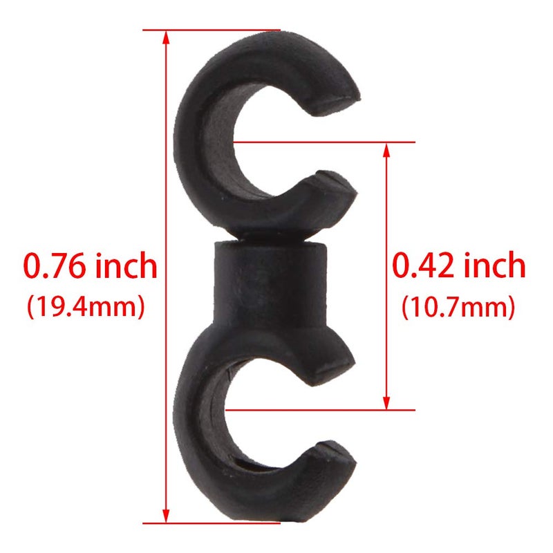 Saipe 10 Pcs Bike Cable Clasps Bicycle Rotatable S-Hook Clips for Brake Cable MTB Bike Road Bicycle - Image 2
